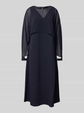 Comma Midikleid in Layering-Optik in Marine, Gr&ouml;&szlig;e 34
