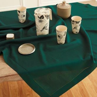 Solino Home Linen Table Throw - Classic Hemstitch, 52 x 52 Inch, 52 x 52 Inch in Rainforest at Nordstrom, Size Medium