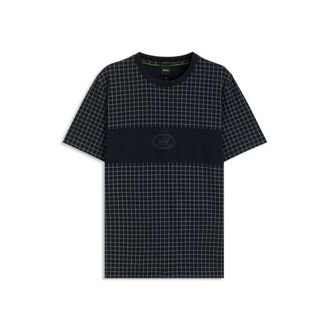 BOSS Pima-cotton T-shirt with check print