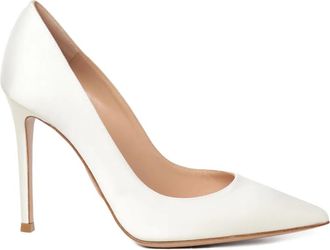 Gianvito Rossi 105mm leather heeled pumps - women - Leather/Leather/Leather - 36 - White