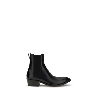Tom Ford Black Calf Leather Bos Taurus Chelsea Mens Boots