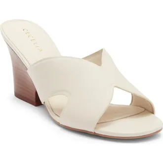 Cecelia New York Faye Wedge Slide Sandal in Bone at Nordstrom, Size 9.5