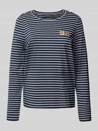 Vero Moda Regular Fit Langarmshirt mit Schriftzug-Stitching Modell OYA FRANCIS in Marine, Gr&ouml;&szlig;e XS