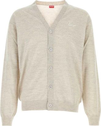 Kenzo Light Grey Logo Cardigans
