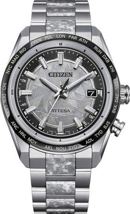 Citizen Attesa Platinum Shine Eco-Drive Atomic Timekeeping Bracelet Watch, 40.6mm in Silver-Tone at Nordstrom