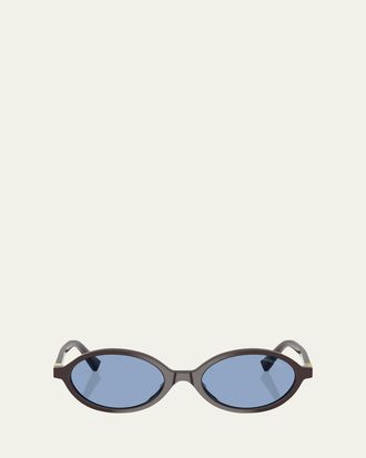 Miu Miu Acetate Oval Sunglasses