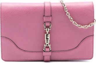 Gucci Pre-owned Womens Pebbled Calfskin Piston Broadway Evening Bag - Pink Leather - One Size