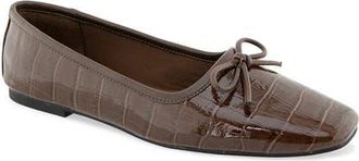 Kenneth Cole Carriah Flat in Chocolate Croco at Nordstrom, Size 5.5
