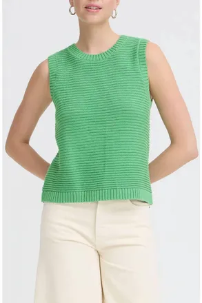 Ichi Dottie Sweater Tank Top In Kelly Green