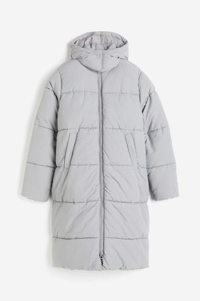 H&M Lange Puffer-Jacke - Grau