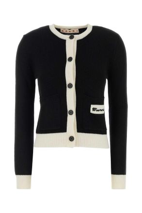 Marni Black Wool Blend Cardigan