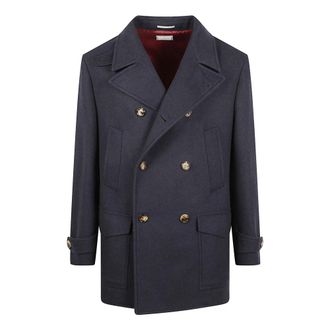 Brunello Cucinelli Heren, Mantels, Blauw, Maat: S Wol