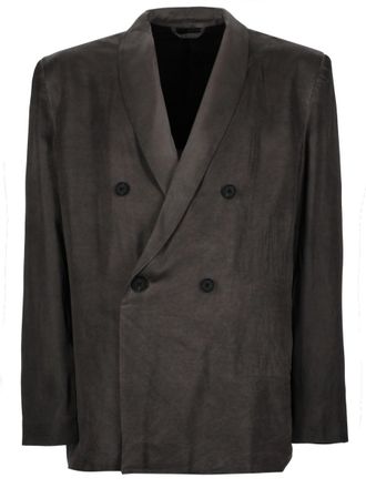 Diesel Neutrals J-Arman-Albg Double-Breasted Boxy Viscose Blazer