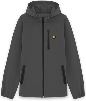 Lyle & Scott Hooded jack met merklogo - Heren - Jassen - Blauw - Maat: 2XL