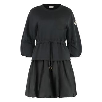 Moncler Short Dresses, female, Black, Size: XS Cotton Mini Dress