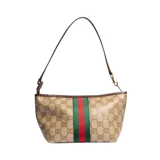 Gucci Tassen, Dames, Beige, ONE Size, Kleine Pouch met Band en Web
