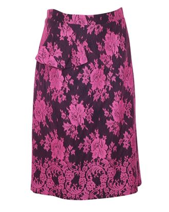 Erdem Erdem Shawna Floral Lace Skirt in Pink Viscose