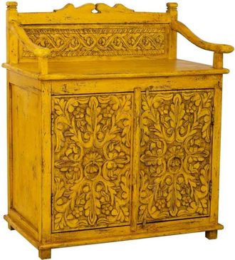 Wanderlust Deco Aparador de madera amarillo 70x42x85 cm