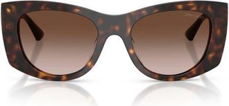 Jimmy Choo London 52mm Butterfly Sunglasses in Havana /Brown Gradient at Nordstrom