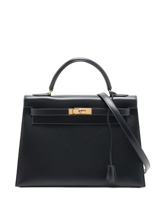 Herm&egrave;s 1992 Box Calf Kelly Sellier 32 satchel - Blauw