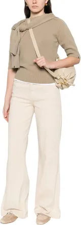7 For All Mankind Beige Relaxed High Rise Jeans