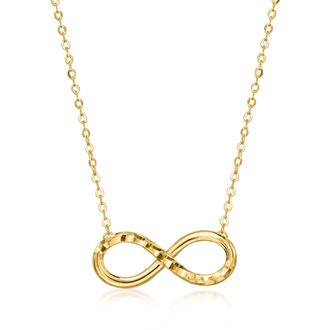 Canaria Canaria Italian 10kt Yellow Gold Diamond-Cut Infinity Necklace