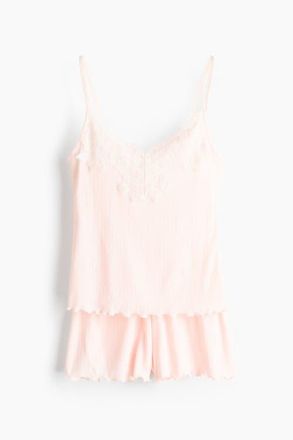H&M Ribbed Jersey Pyjamas in Light Pink at Nordstrom, Size X-Large