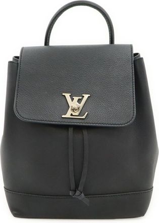Louis Vuitton Noir Leather Backpack (Pre-Owned)