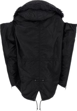 Junya Watanabe Womens Black Nylon Full-Length Jacket Clothing