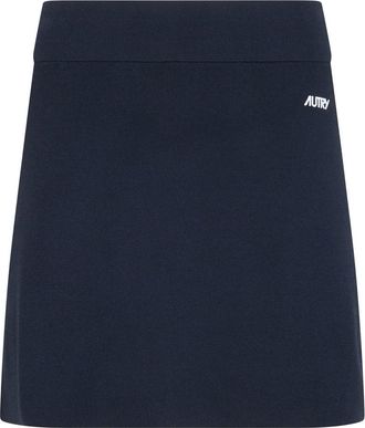 Autry Gebreide Viscose Rok - Dames - Korte rokken - Blauw - XS - Nylon - Rokken
