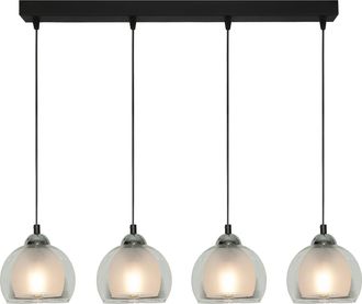 OEM L&aacute;mpara Colgante Moderna Negra Con Pantalla De Cristal Benarivo 14-481