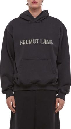 Helmut Lang Graphic Plaid Check Logo Hoodie in Vintage Black at Nordstrom, Size Xx-Large