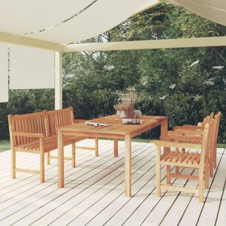 vidaXL Juego De Comedor Para Jard&iacute;n 4 Piezas Madera Maciza De Teca Vidaxl