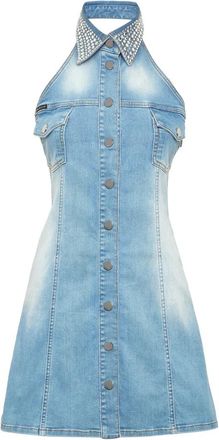 Philipp Plein Kleedjes, Dames, Blauw, S, Denim, Denim Jurk