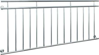 ECD Germany Ecd Germany - Ringhiera Balcone Francese 90 x 184 cm con 14 Barre Lucido in Acciaio Inox Supporto Protezione Finestre Griglia Parapetto Balaustra