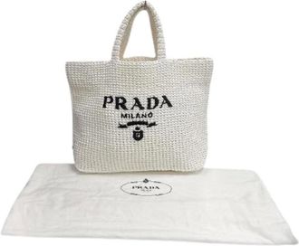 Prada Borsa Tote Pre-owned in Rayon - - Pre-owned - Donna - Bianco - ONE SIZE