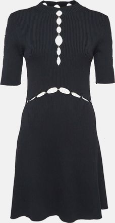 Maje Black Roselana Openwork Knit Short Dress