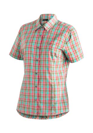 Maier Sports Funktionsbluse MAIER SPORTS Philina, Damen, Gr. 40, bunt, 85% Polyester, 15% Viskose, Blusen Funktionsbluse, Karierte Kurzarm-Bluse f&uuml;r Wandern, Reise