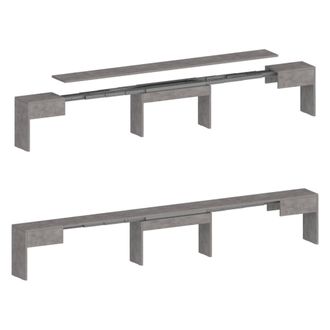 Dmora Dmora - Banco Torquato, Juego De 2 Asientos Para Mesa De Comedor, Bancos Extensibles, 290x25h45 Cm, Gris