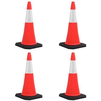 vidaXL Conos De Tr&aacute;fico Reflectantes Con Base Pesada 4 Uds 75 Cm Vidaxl