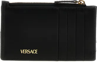 Versace Quilted Leather Medusa Card Case - Black