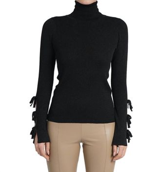 Love Token Slade Metallic Sweater In Black