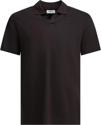 Nn.07 Polo shirt met korte mouwen en V-hals - Heren - Polos - Bruin - XL - Katoen - Tops