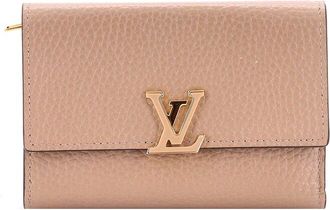 Louis Vuitton Beige Leather Capucines Wallet Compact (Authentic Pre-Loved)