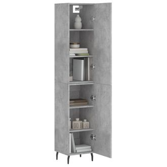 Berkfield Home Highboard Concrete Grey 34.5x34x180 cm Engineered Wood