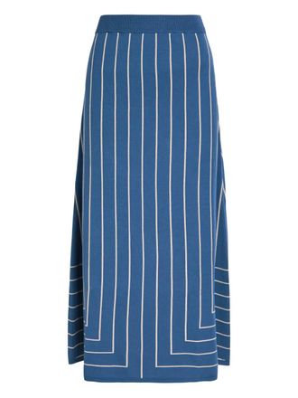 Joseph geometric-pattern jacquard midi skirt - Blue