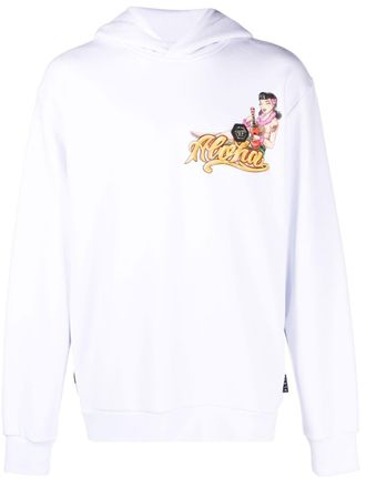 Philipp Plein Hawaii-print hoodie - White