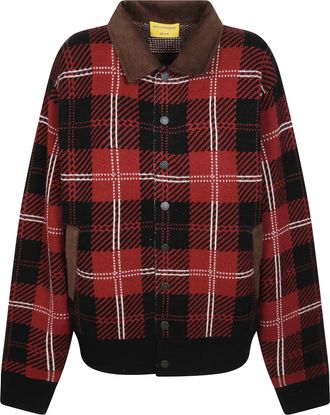 Guest In Residence Tartan Corduroy-Collar Bomber Jacket