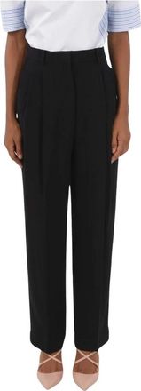 Tory Burch Tory Burch, Straight Trousers, female, Black, Size: S Pleated Pants