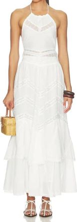 For Love & Lemons Lou Maxi Skirt In White